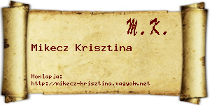 Mikecz Krisztina névjegykártya